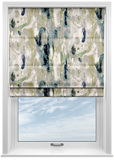 Interstellar, Teal - Twist&Fit Roman Blind